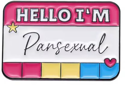 Hello I’m Pansexual Enamel Pin Badge Pride Name Tag Design Pink Yellow Blue Metal Lapel Pin Accessory For Jackets Bags Hats Clothing And Pin Boards Gift Idea 2cm x 3cm