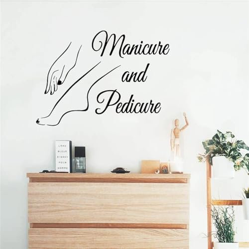WEITAOSM Wandaufkleber mit Finger- und Zehennägeln, Schönheits-Silhouette, für Fußpflege, Nagelstudio, Dekoration, Vinyl-Kunstaufkleber