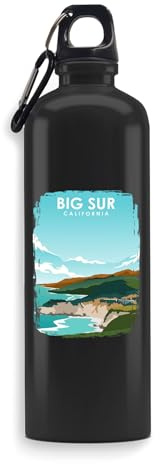 Big Sur California Beach Coast Ocean Water Bottle, Beverage Flask, Travel Bottle, Outdoor Sport Bottle