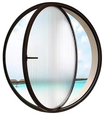 LYMGRZ Finestre scorrevoli con Telaio in Lega di Alluminio, Finestra Rotonda con Vetro, Finestra a Filo con Rotazione ad ASSE Centrale, Finestra di Ventilazione di Ricambio con Diametro 40-100 cm (