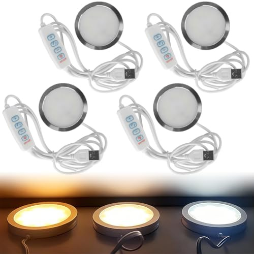LED-Lampen-Set 001, drei Farben, 4 Stück 3D-Drucker LED-Lampen-Kit für Bambu Lab Makerworld, 3D-Druck, DIY-Hardware-Modell, Ersatzteile, 5 V, USB-betrieben, 3000 K warmes Licht