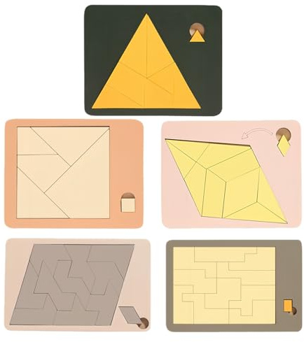 wiroouia Puzzles - Dreieckiges Holzpuzzle Gehirnrätsel,Kinder Herausforderung Tangram Gehirnpuzzle | Für Kinder Familie Teenager Büro Schule Klassenzimmer Schlafzimmer Tisch Wohnzimmer Reise