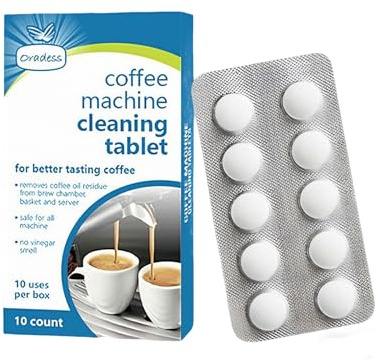 Reinigungstabletten Kaffeevollautomaten, 10 Stück, Effektiv gegen Kaffeeöl-Rückstände, Geeignet für alle Flaschen & Behälter, Edelstahl, Plastik, Keramik, Glas, Einfach zu Anwendung