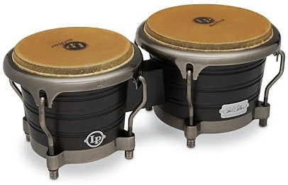 LP Latin Percussion LP201AX-2RRB Bongo Raul Rekow Signature 2016, 7,25 + 8,63 Naturfell, Neuseeländische Pinie, Finish: Dark Walnut/Dark Satin Chrome, Comfort Curve II