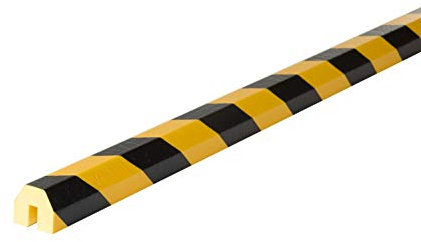 Knuffi 11021 Polyurethanschaum Kantenschutzprofil, Typ BB, Gelb/Schwarz, 5m Länge