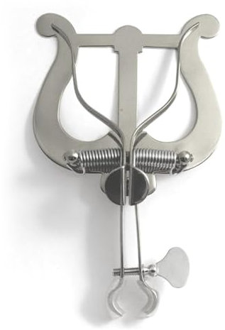 Soundman Marschgabel für Waldhorn (Farbe: Silber) - Praktischer Notenhalter für Marschumzüge - Stabiler Halt bei einfacher Anbringung