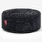 Lounge Pug Sitzsack Pouf 65 cm Rund, Schwarz Cordstoff, Bequemer Sitzhocker oder Fußhocker, Sitzpouf