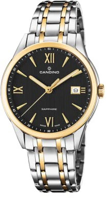 Candino Herren Datum klassisch Quarz Uhr mit Edelstahl Armband C4694/3