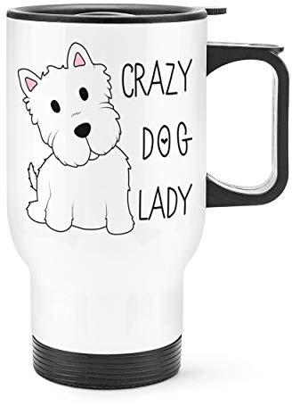 Crazy Dog Lady Travel Mug Cup with Handle