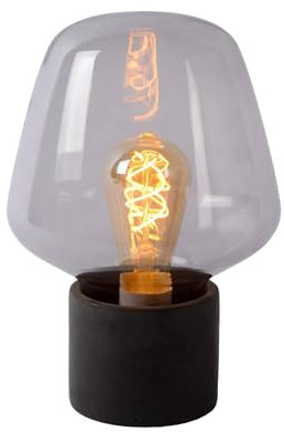 LUCIDE BECKY - Tischlampe - Ø 20 cm - 1xE27 - Rauchfarbe Grau