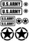 generisch US Army USA Star Aufkleber Set Military Sticker Set XL oder m (91/20) (weiß matt, XL)