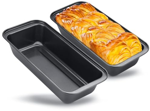 Space Home Stampo per Pane Antiaderente in Acciaio al Carbonio, Set da 2, 35 cm - per Plumcake, Torte e Biscotti, Ideale per Panificazione e Pasticceria Casalinga - Teglie Forno Rettangolari