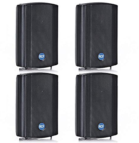4x RCF DM41B 30W 100V IP55 Rated Background Speakers (Black)