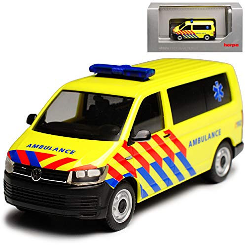 Volkwagen T6 Multivan Personen Transporter Ambulance Notarzt Niederlande T5 Ab 2. Facelift 2015 H0 1/87 Herpa Modell Auto mit individiuellem Wunschkennzeichen