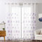 MIULEE Vorhänge mit Florales Stickerei, Gardinen Weiß mit Lila Muste für Wohnzimmer, Schlafzimmer Vorhang Transparent mit Ösen, 2er Set Voile Blumen Durchsichtig Vorhänge, Jeder H 245 X B 140cm