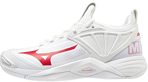 Mizuno Damen Wave Momentum 2 Volleyball-Schuh, Weiß/Rot, 40 EU
