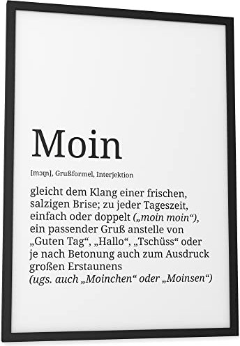 Papierschmiede® Definition: Moin, 30x40 cm, Poster für Wohnzimmer, Schlafzimmer, Küche, Esszimmer, Wandbild Geschenk Wanddeko - ohne Rahmen
