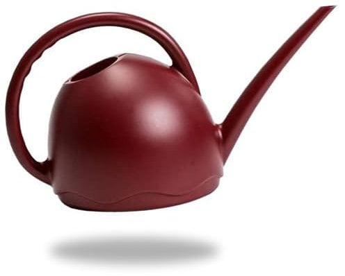 Plastia Gießkanne Klein für Zimmerpflanzen 1,8 L - Giesskanne Medusa mit langem Ausgießer - Blumengießkanne aus Kunststoff für Drinnen, Burgund