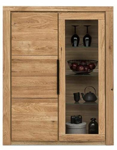 greta Vitrine Highboard Wildeiche Teilmassiv geölt Breite 108cm