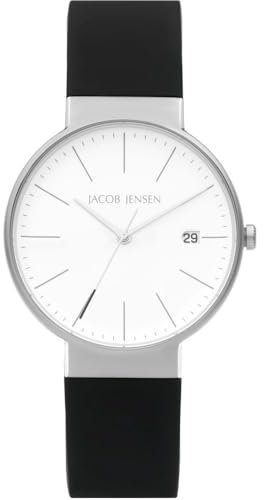 Jacob Jensen Herren-Armbanduhr Titan Quarz Schwarz/Silberfarben 180