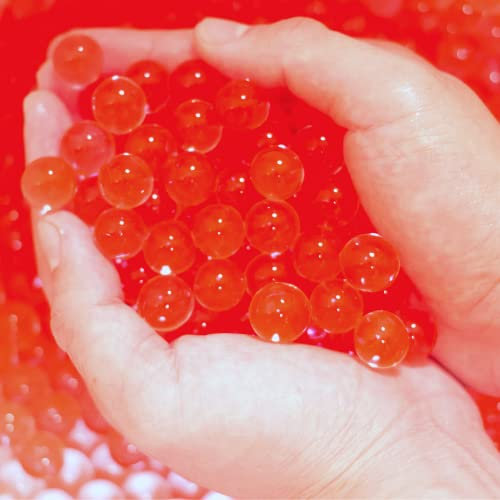 Risai Wasserkugeln, Kristallgel-Perlen, perfekt für Hydrogel-Pflanzen, Vasenfüller, Mittelstück, Silikon-Kugeln, Gelee-Edelsteine, Wachstumsperlen 5000pcs, Red 100g