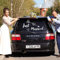 Aufkleber, Just Married Autoaufkleber, Hochzeitsauto Autoaufkleber Heck Wandaufkleber Wandtattoo Hochzeit Trauung Heiraten Sticker Vinyl Wandaufkleber Dekoration zur Hochzeit, für Auto-Heck, Spiegel