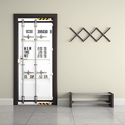 3D Türaufkleber Abstrakt & Container Türtapete selbstklebend TürPoster - Fototapete Türfolie Poster Tapete Aufkleber DIY Wandbild B100 x H200cm