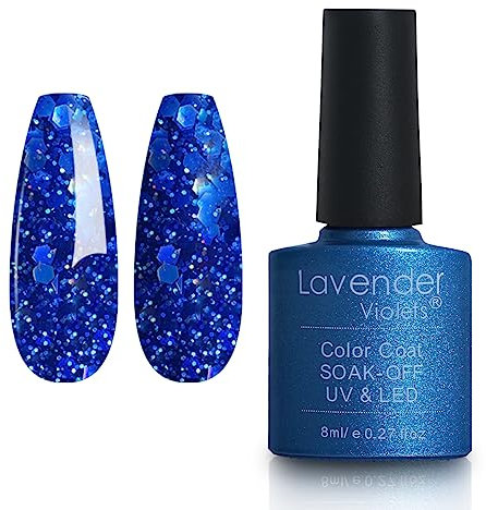 Lavender Violets 8ml Gel Nail Polish UV LED Soak Off Nail Lamp Curing Manicure Pedicure Classical Coloured Bottle Long Lasting Easy Apply Bright Cobalt D237
