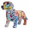 MONKIMAU Dackel Figur mit Graffiti Motiv - Deko Statue und Skulptur für Zuhause und Garten - Handgefertigte Hundefigur