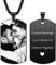 PHOCKSIN Personalised Memorial Black Tag Necklace Custom B&W Picture Simbols & Texts Engraving Stainless Steel Photo Pendant Necklace Jewelry for Boyfriend/Brother