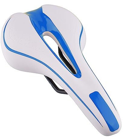 Sbeite Robuster Mountainbike-Sattel, Weiß-Blau