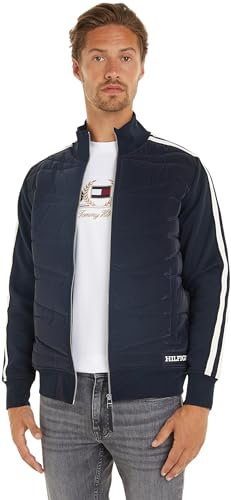Tommy Hilfiger Herren Sweatshirt mit Reißverschluss Zipper Zipper, Blau (Desert Sky), L