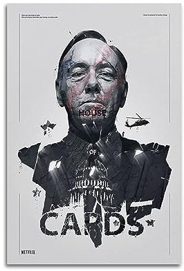 VZRSQZK House of Cards Poster der TV-Serie, dekoratives Gemälde, Leinwand-Wandposter und Kunstdruck, modernes Familienschlafzimmer-Dekor-Poster, 20 x 30 cm