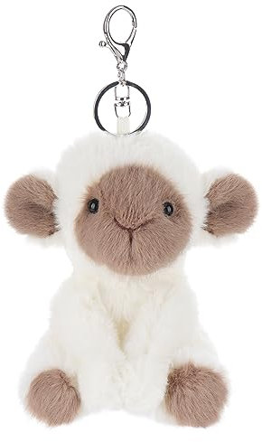 Apricot Lamb Ziegen Netter Schlüsselanhänger, weich gefüllte Plüsch Schlüsselanhänger Spielzeug für Kinderrucksack, Geldbörse, 13 cm