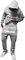 tinetill Tuta Uomo con Lettere Stampa Set Sportivo Y2K Tuta da Jogging Hip Hop Felpe con Cappuccio e Pantaloni da Jogging Top Larghi e Pantaloni Sportivi Tuta per Il Tempo Libero da 2 Pezzi