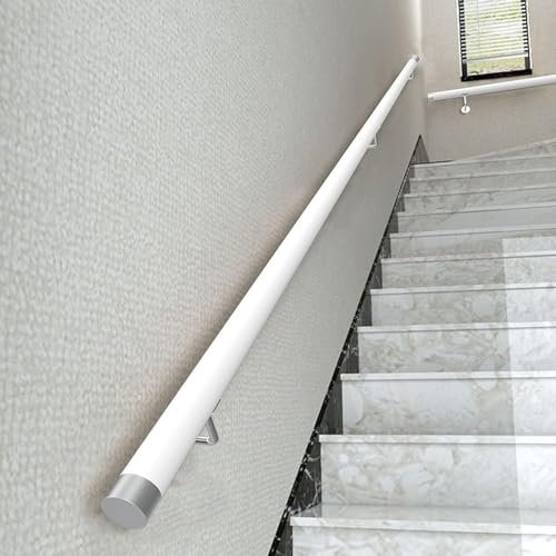 Akkiund Geländerhandlauf Aus Naturholz Einfach Zu Montierender Terrassengeländer-Handlauf, Robuster, Rutschfester Treppenhandlauf Mit Einbausatz, Für Outdoor/Indoor/Garten,B,400cm