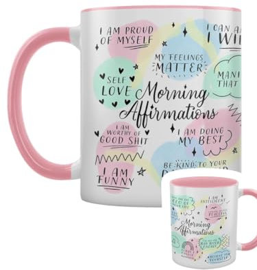 Grindstore Morning Affirmations Tasse innen rosa zweifarbig