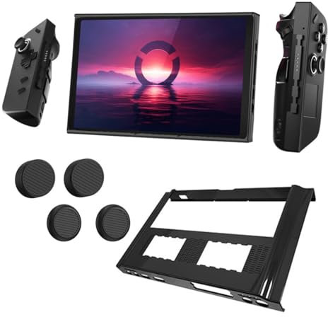 Funda rígida para Lenovo Legion Go Monitor con 2 pares de tapas de agarre para Legion Go Accesorios (Negro)