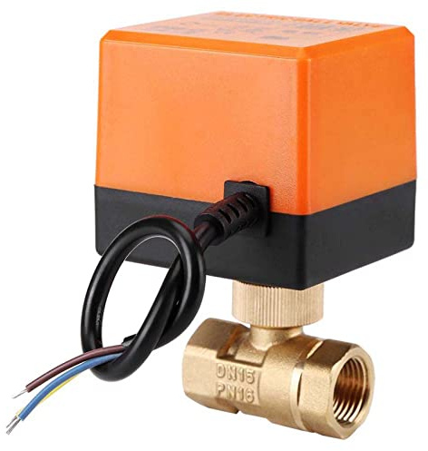 Motorkugelhahn 220V, 2 Wege Motorisierte Kugelhahn Mess Zonenventil2 Drähte Elektrische Kugelventil, für Flusssteuerung Automatische Rückkehr NC (DN15)