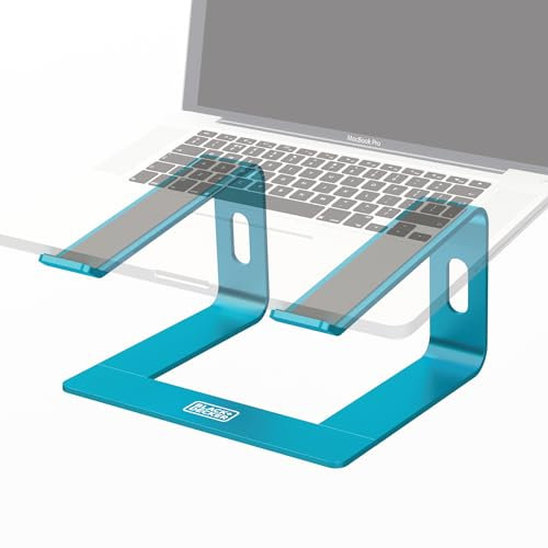 BLACK+DECKER Laptop Stand for Desk - Ergonomic Laptop Stand for Desk - Laptop Riser Compatible with MacBook Notebook Computer - Laptop Holder Computer Stand - Durable Aluminum Laptop Accessories