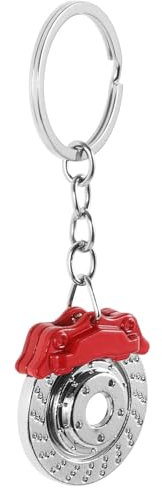 iplusmile Bremsscheiben-Schlüsselanhänger Kreative Bremsscheibe Radsättel Schlüsselanhänger Autoteile Metall- Hängetasche Anhänger Für Handy Autoschlüssel Geldbörse Rot