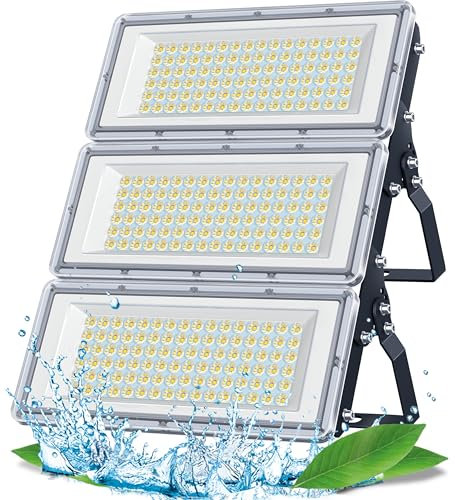 TASINUO Projecteur LED Extérieur 300W, 3 en 1 30000LM 7000K Spot LED Extérieur, IP67 Étanche 85-265V Lampe Exterieur pour Jardin Garage Usine