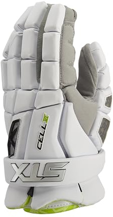 STX Cell VI Lacrosse Gloves, Pair, White, Large
