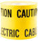 GTSE Caution Electric Tape Black and Yellow, 150mm x 365m, 1 Roll, Strong Warning/Caution Tape, Cable Below Tape for Underground Cables