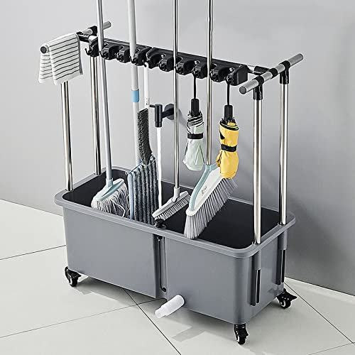 Mop-Spülbecken Bodenmontage Mop-Service-Becken, Shop-Spülbecken mit Mop-Haken, Haushalt Balkon Waschbecken Waschplatz Wäsche Wanne Slop Spülen (Gray)