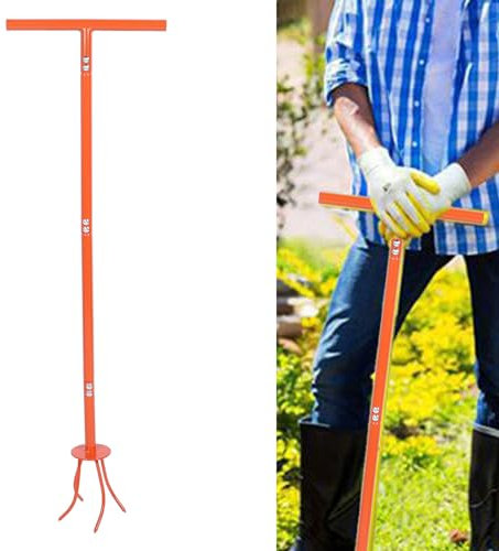 Gardon - Fresatrice manuale per pavimenti, in acciaio inox, per aiuole, colore: Arancione