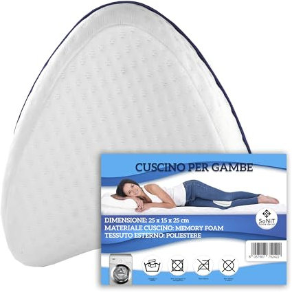 SONIT - Cuscino Gambe per Dormire in Memory Foam - Cuscino per Dormire sul Fianco - Supporto Gambe e Ginocchia Traspirante, Sfoderabile e Lavabile