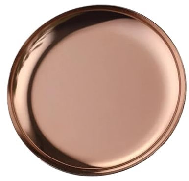 FJIXUO Bol à Bijoux Plateaux décoratifs en métal, plaques Rondes en Acier Inoxydable de 10cm, Plateaux à Bijoux, Organisateur de Bureau, 5 pièces(Rose Gold)
