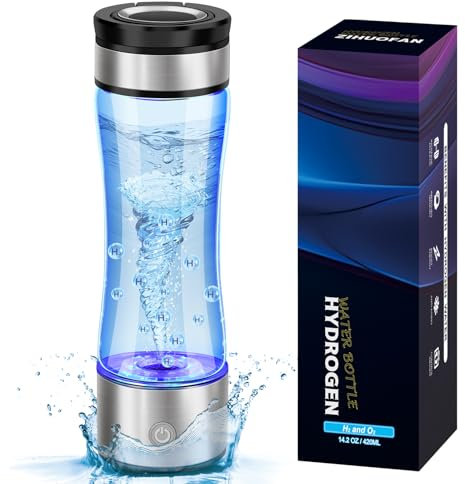 ZIHUOFAN Hydrogen Water Bottle, 3000PPB Portable Hydrogen Water Bottle Generator. Newly Upgraded Hydrogen-Oxygen Separation Technology Allows for Higher Hydrogen Concentration. Suitable for Daily Use