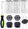 Swpeet 101 picchetti da giardino a forma di U e guarnizione di fissaggio in plastica con kit assortito di ganci per grimaldello, graffette per tubi di irrigazione, recinzioni fisse, chiodi per tappeto